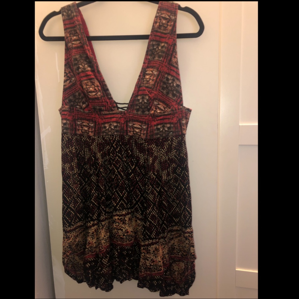 Free People Red & Black Tribal Dress